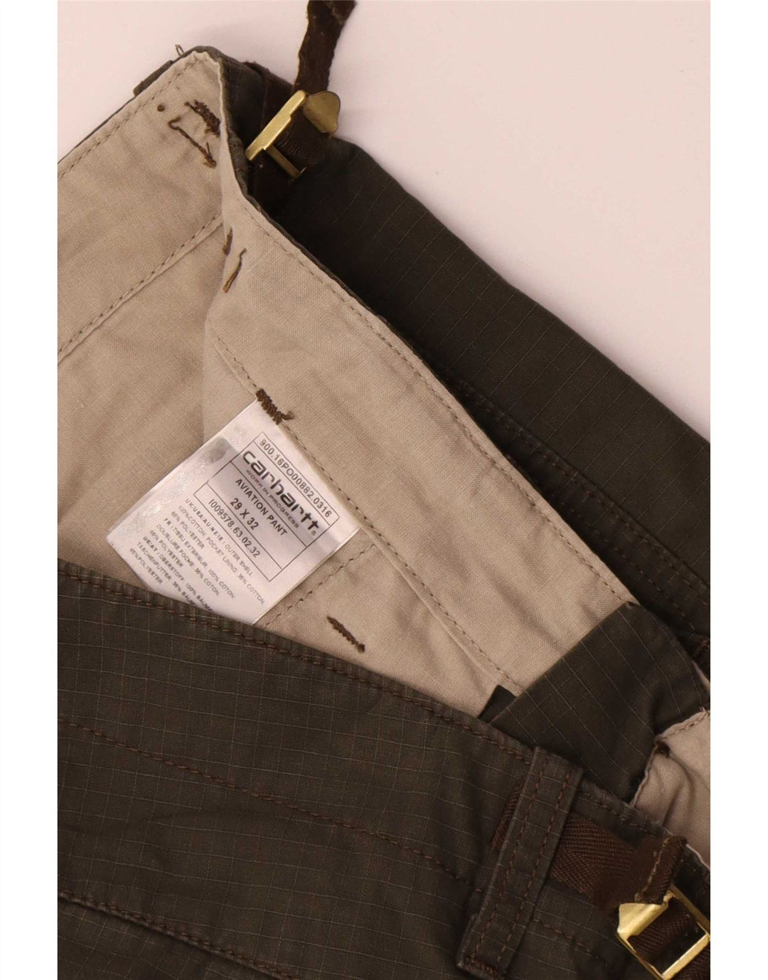 Calça Carhartt Feminina Slim Cargo W29 L26 Algodão Cáqui