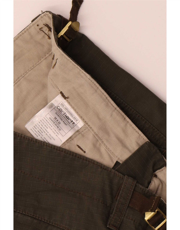 Calça Carhartt Feminina Slim Cargo W29 L26 Algodão Cáqui