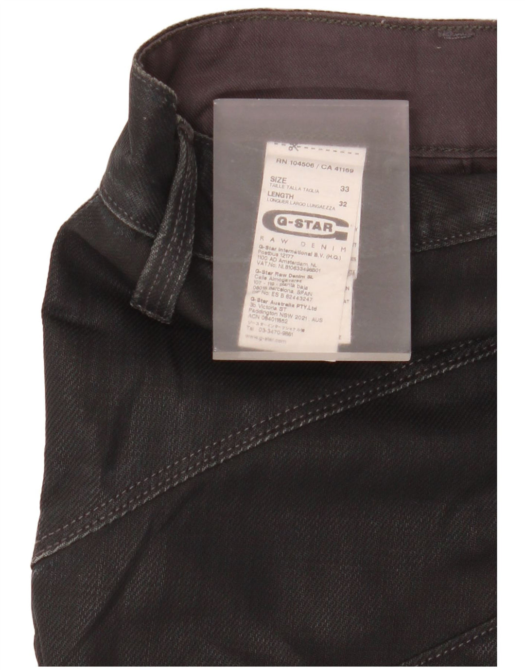 Calça cargo slim masculina G-Star W33 L32 algodão preto