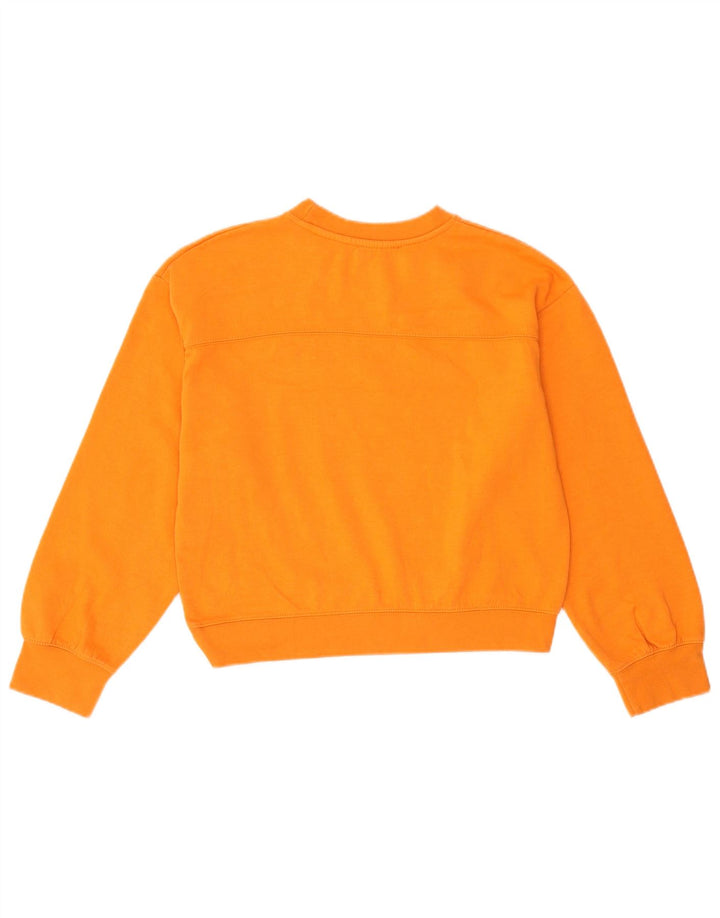 Zara Womens Crop Sweatshirt Jumper UK 14 Médio Laranja Poliéster