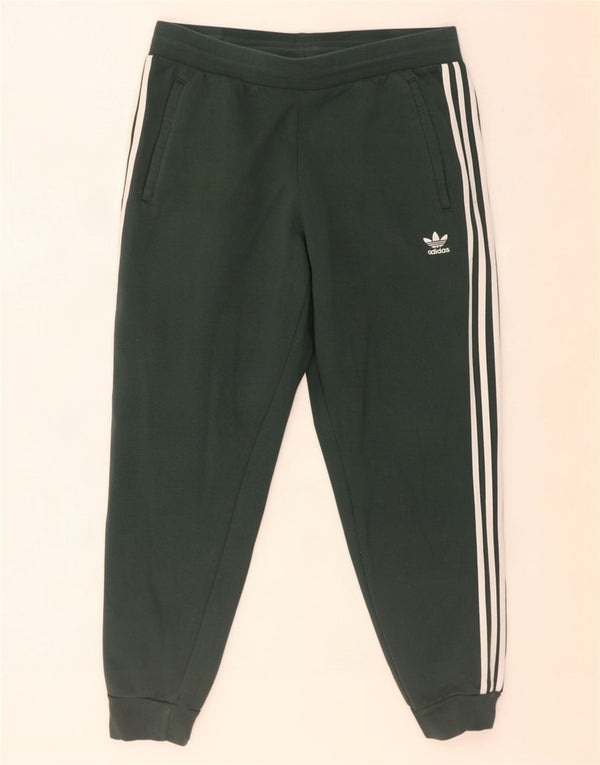Adidas Mens Treino Calças Joggers XL Verde Algodão