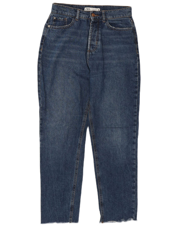 Calça jeans feminina cintura alta Zara EU 36 XS W26 L26 azul algodão