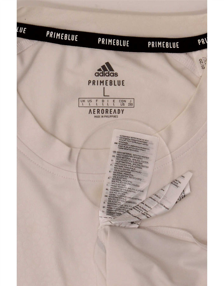 Adidas Mens Aeroready Camiseta Top Grande Poliéster Branco