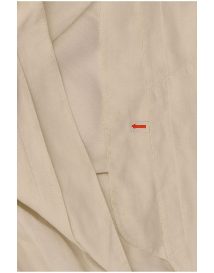 Jaqueta blazer feminina Claude Montana UK 12 linho branco médio