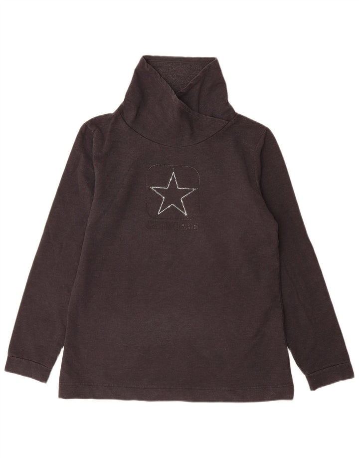 Converse feminino gráfico moletom jumper UK 14 grande algodão cinza