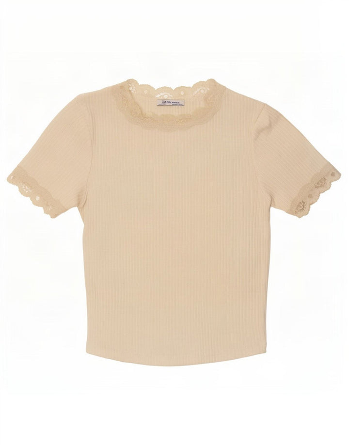 Blusa feminina Zara Top UK 12 médio branco
