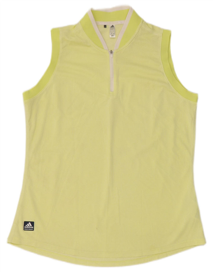 Adidas Womens Vest Top UK 14 Grande Poliéster Amarelo