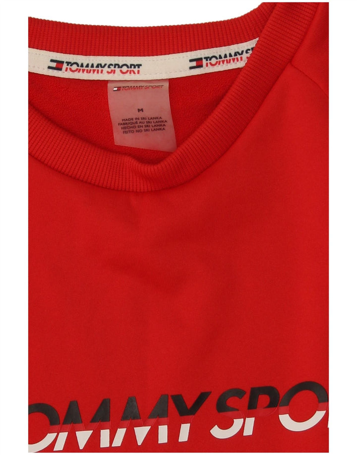 Tommy Hilfiger moletom gráfico masculino jumper médio vermelho colorblock