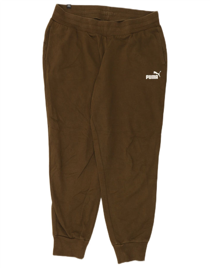 Calça de treino masculina PUMA joggers grande algodão cáqui