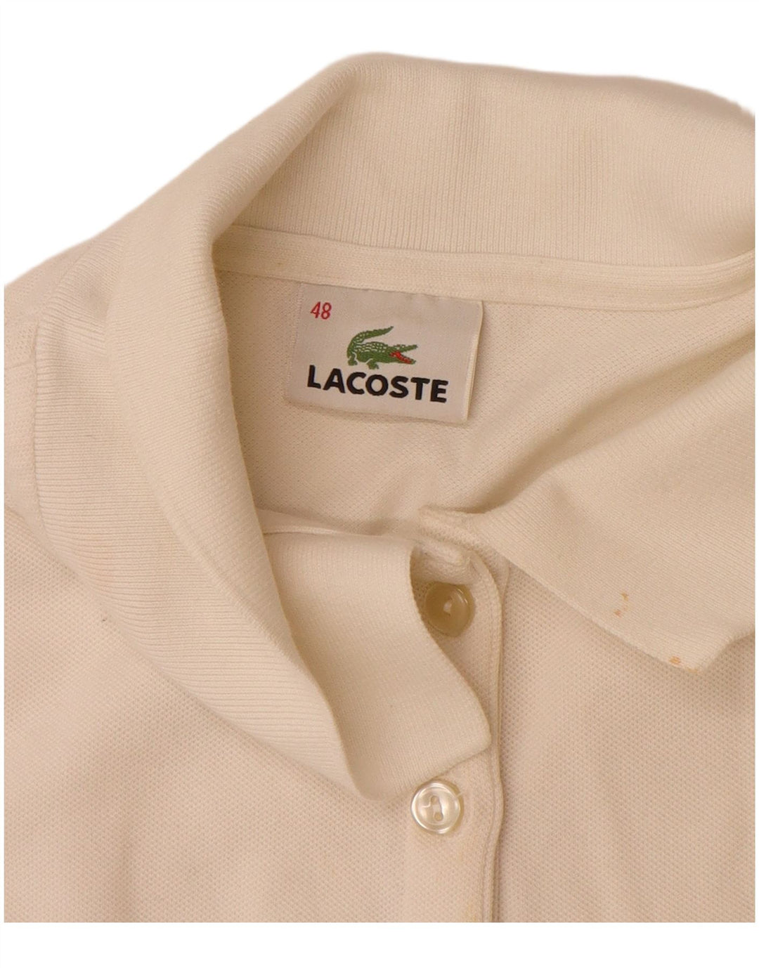 Camisa polo feminina Lacoste tamanho 48 XL algodão branco