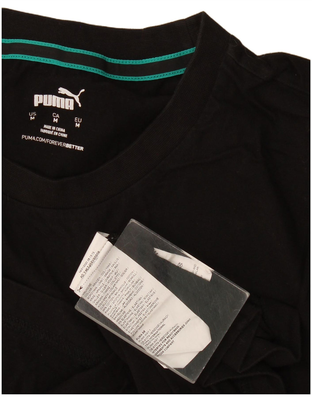 Puma Mens Graphic T-Shirt Top Médio Algodão Preto