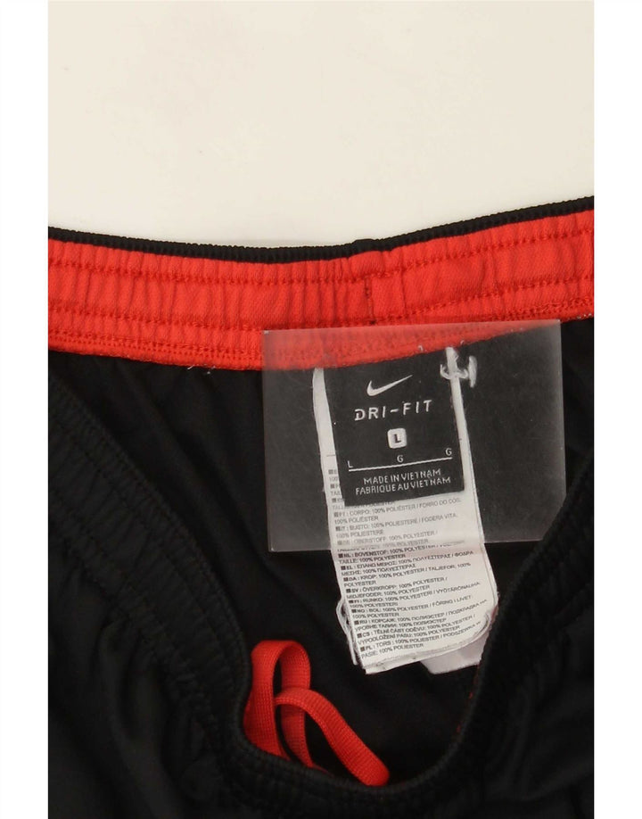 Calça de treino masculina Nike Dri Fit grande poliéster colorblock preto