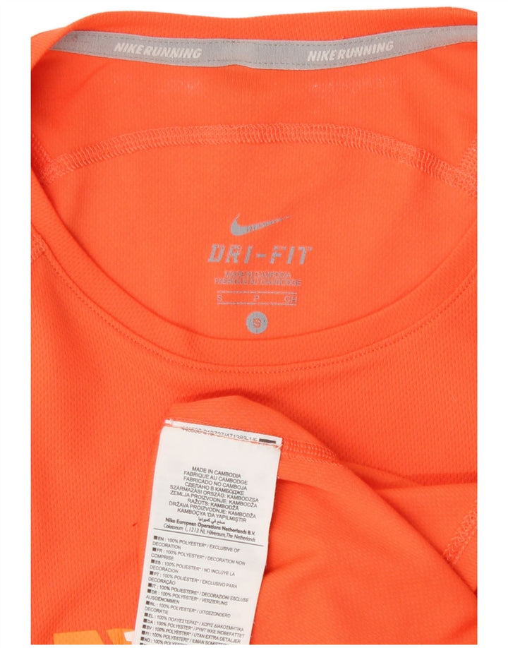 Camiseta Nike Feminina Dri Fit Graphic Top UK 10 Pequena Laranja Poliéster