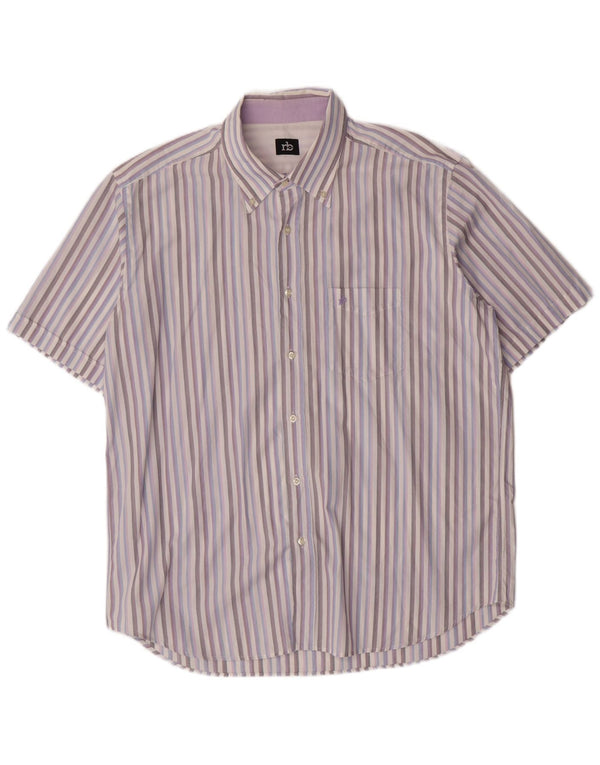 Camisa masculina Roccobarocco tamanho 46 18 1/2 XL listrada multicolorida