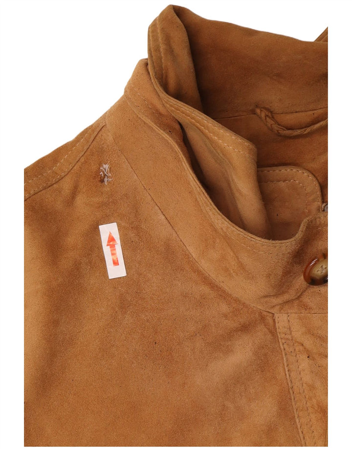 Jaqueta bomber masculina de camurça Christian Berg IT 56 3XL couro marrom