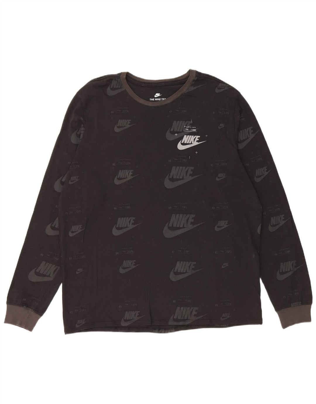 Top gráfico masculino Nike manga comprida XL preto algodão