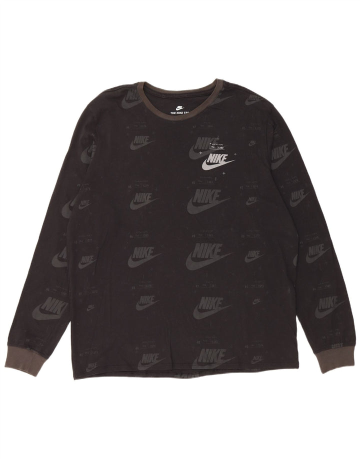 Top gráfico masculino Nike manga comprida XL preto algodão
