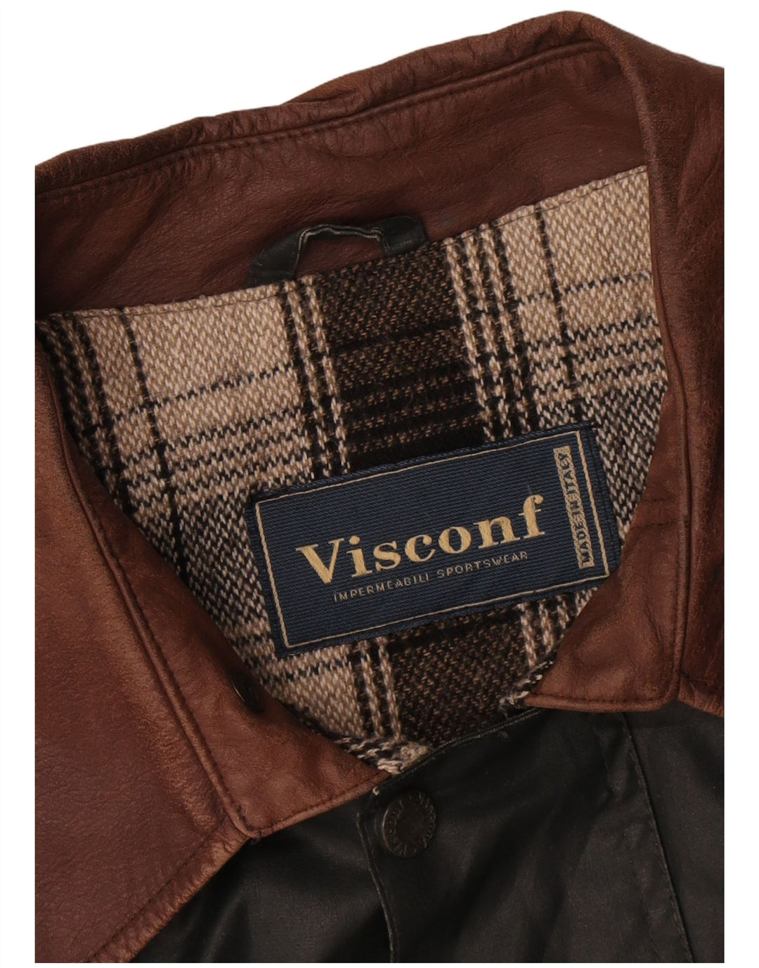 Jaqueta masculina de algodão encerado Visconf IT 52 XL algodão verde