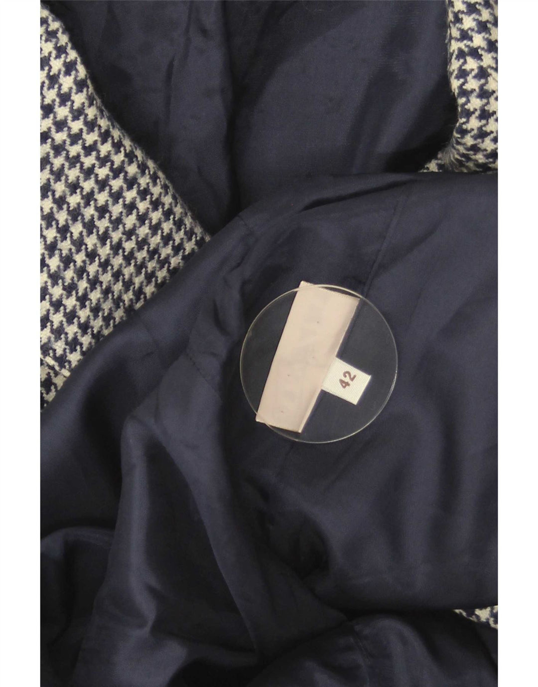 Jaqueta Blazer Feminina Arezia IT 42 Médio Azul Marinho Houndstooth