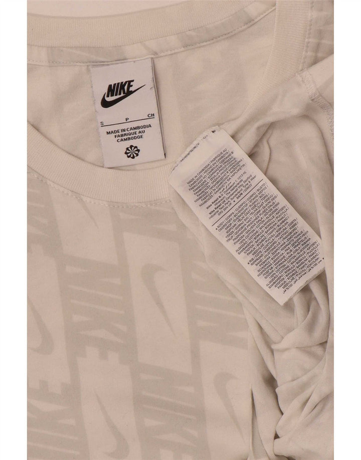 Camiseta Nike masculina gráfica top pequeno algodão branco