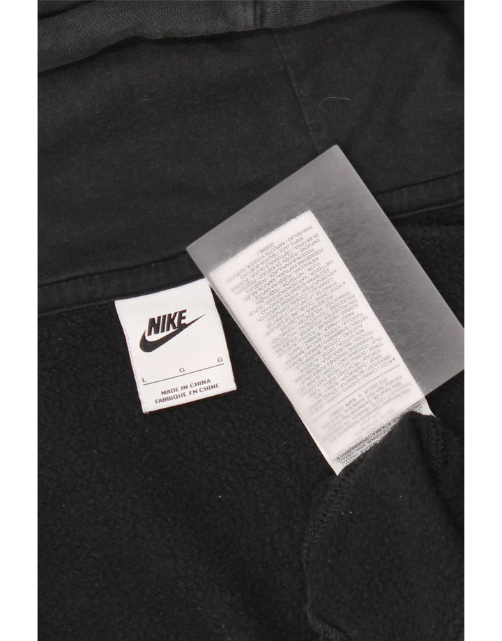 Suéter Nike masculino com capuz e zíper grande de algodão preto