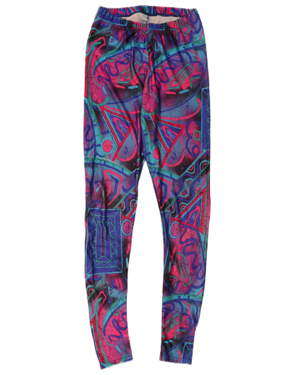 Leggings femininas VINTAGE UK 6 XS multicoloridas geométricas