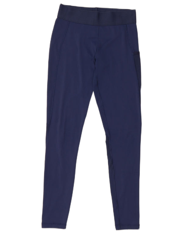 Leggings Adidas Femininas UK 8/10 Pequenas Azul Marinho