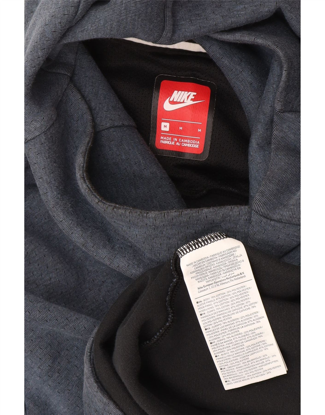 Nike Mens Hoodie Jumper Médio Azul Marinho Algodão