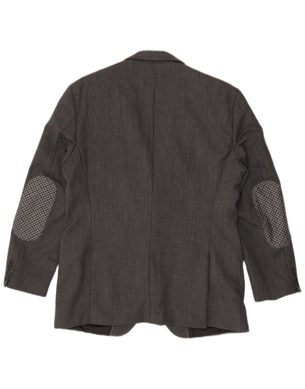 Jaqueta Blazer Masculina Hugo Boss com 2 Botões EU 52 XL Lã Virgem Cinza