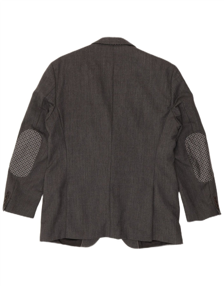 Jaqueta Blazer Masculina Hugo Boss com 2 Botões EU 52 XL Lã Virgem Cinza