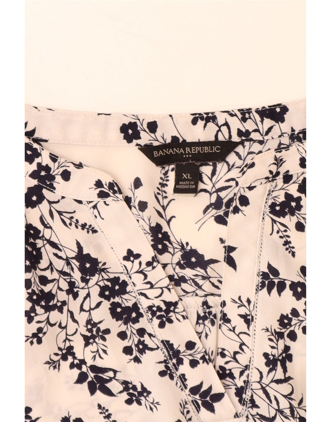 Blusa feminina BANANA REPUBLIC UK 18 XL branco floral