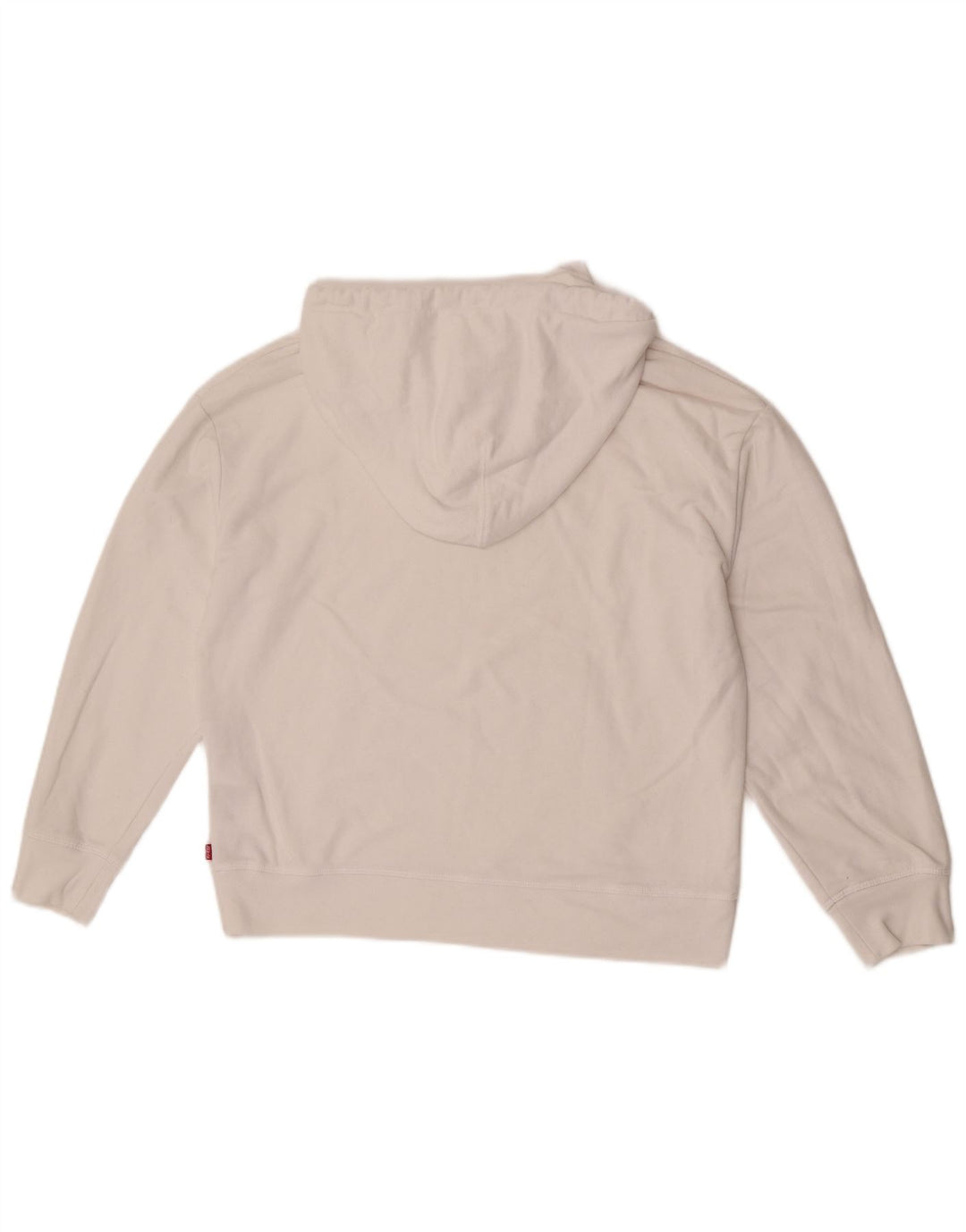 Suéter com capuz oversized feminino Levi's UK 14 algodão branco médio