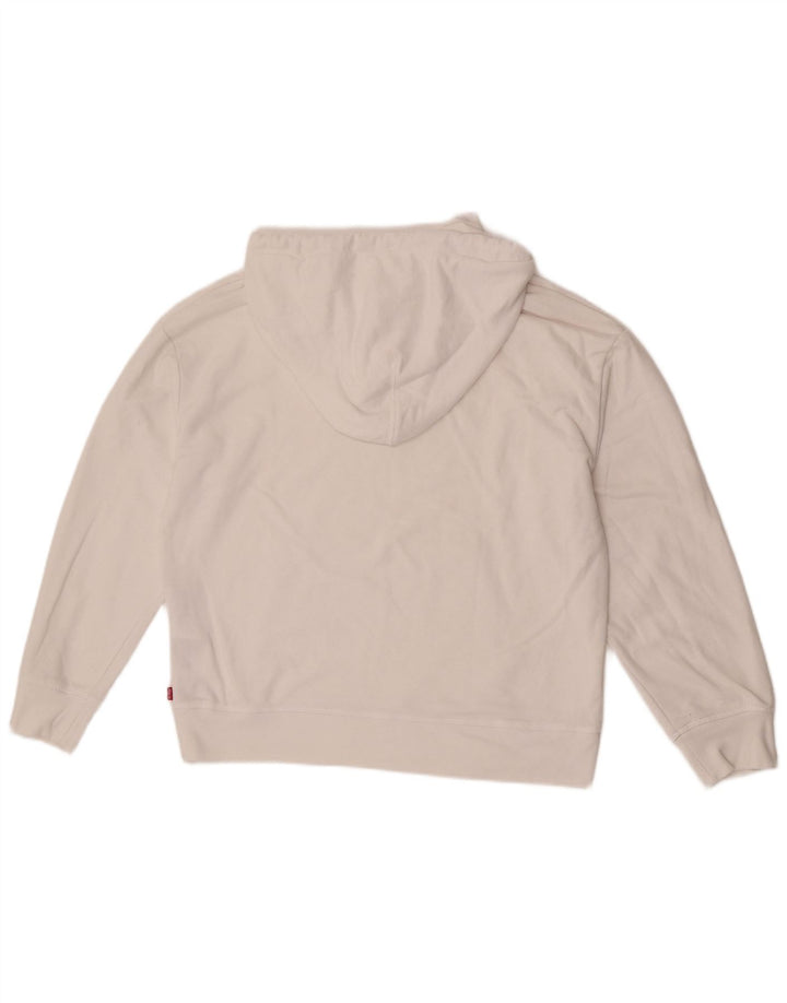 Suéter com capuz oversized feminino Levi's UK 14 algodão branco médio