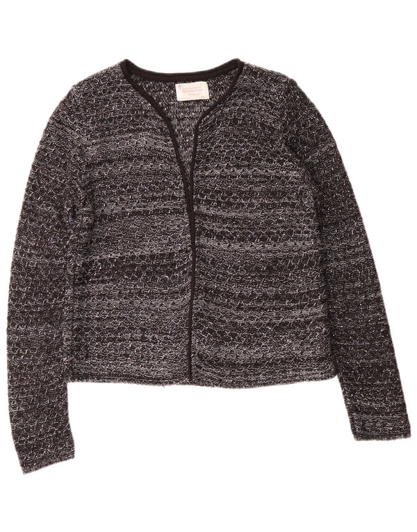 Zara Suéter Cardigan Aberto para Meninas 11-12 Anos Acrílico Salpicado Cinza