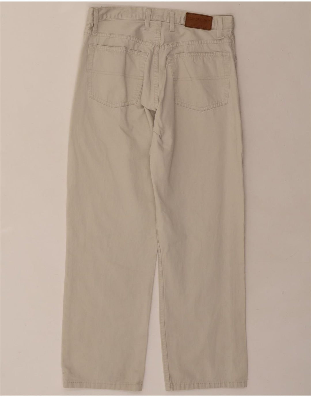 TOMMY HILFIGER Mens Straight Casual Trousers W32 L27 Beige Cotton Vintage Tommy Hilfiger and Second-Hand Tommy Hilfiger from Messina Hembry 