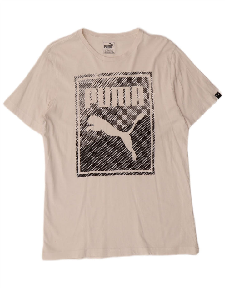Camiseta masculina PUMA Graphic Top Médio Branco