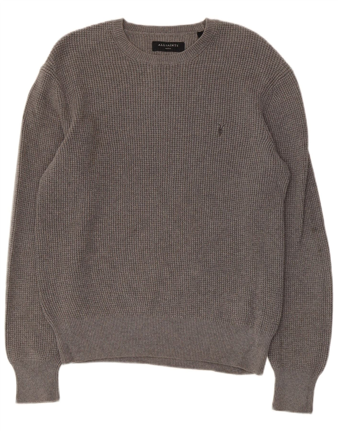 Suéter masculino ALL SAINTS com gola redonda e algodão cinza pequeno