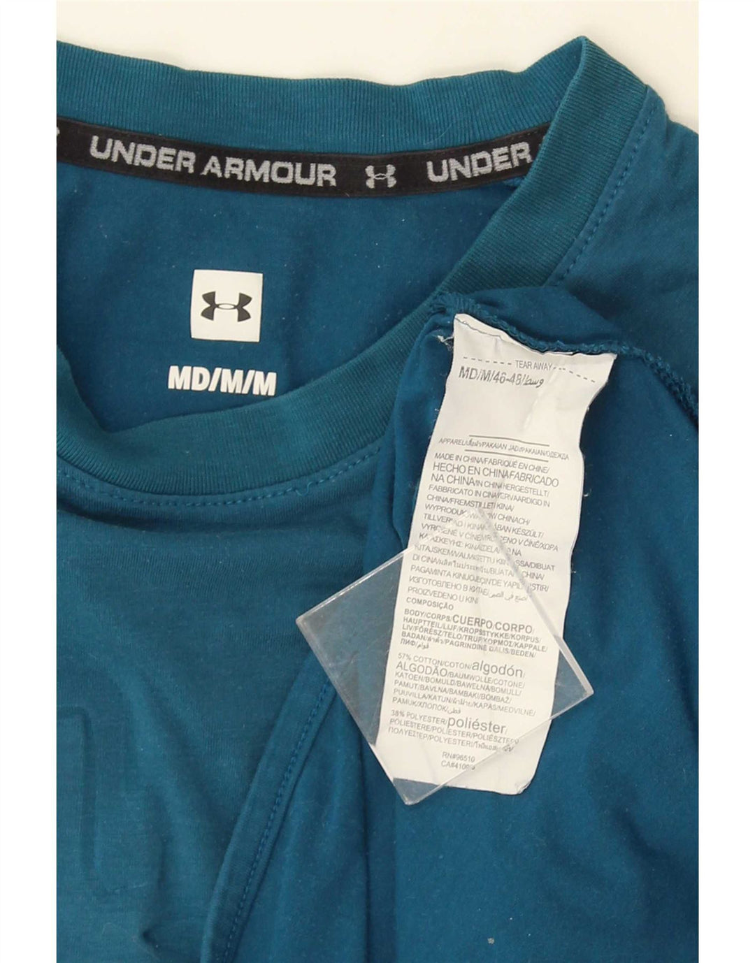 Camiseta gráfica masculina Under Armour Top médio algodão azul
