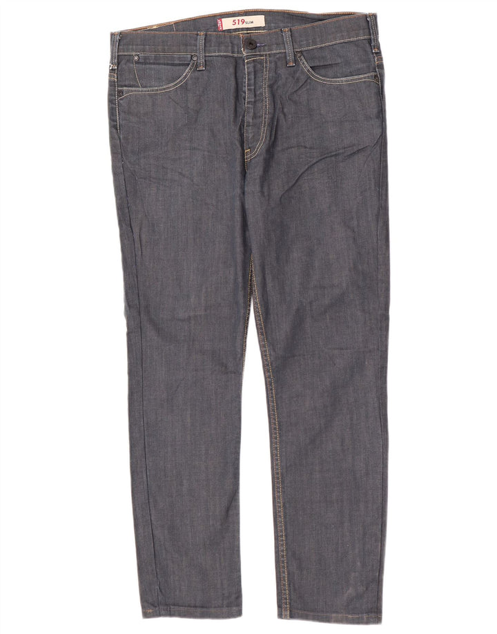Levi's Masculino 519 Slim Jeans W36 L29 Azul Marinho Algodão