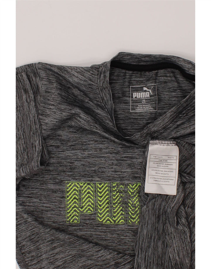 Camiseta Puma Meninos Graphic 7-8 Anos Pequeno Poliéster Cinza Manchado