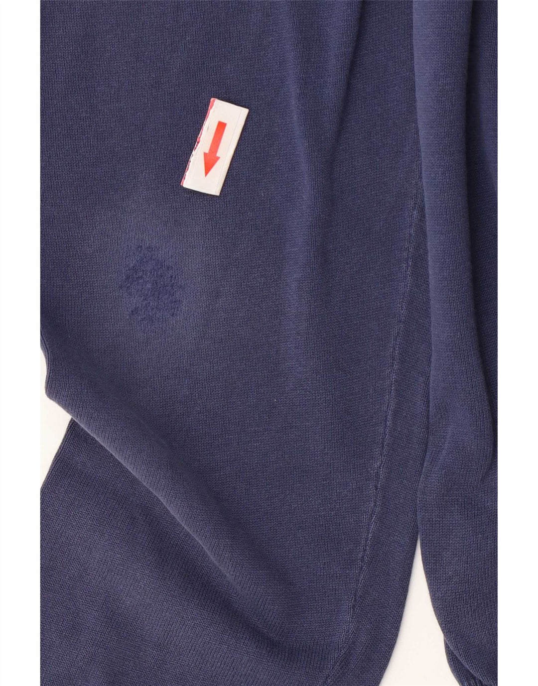 Suéter masculino Massimo Dutti com gola redonda, algodão azul marinho médio