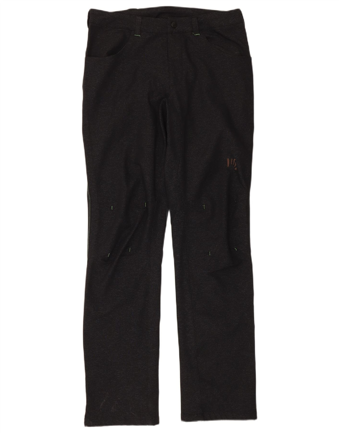 Calça feminina vintage reta casual IT 48 XL W32 L34 poliamida preta