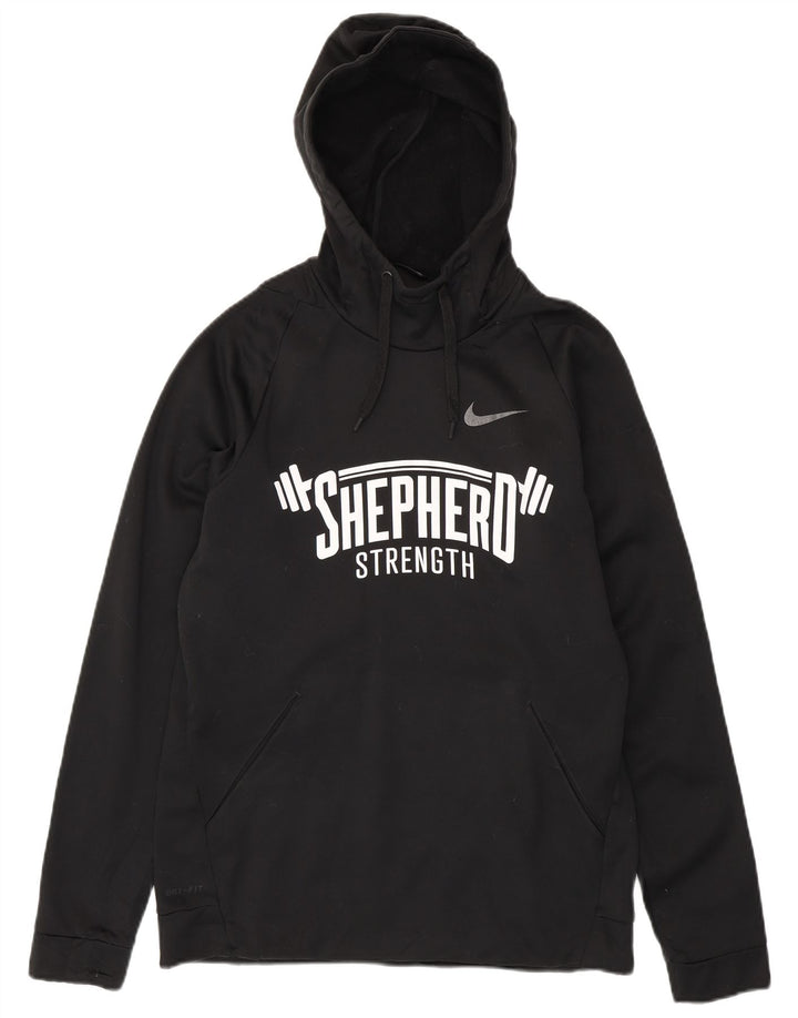 Suéter Nike masculino Dri Fit Graphic com capuz médio preto poliéster