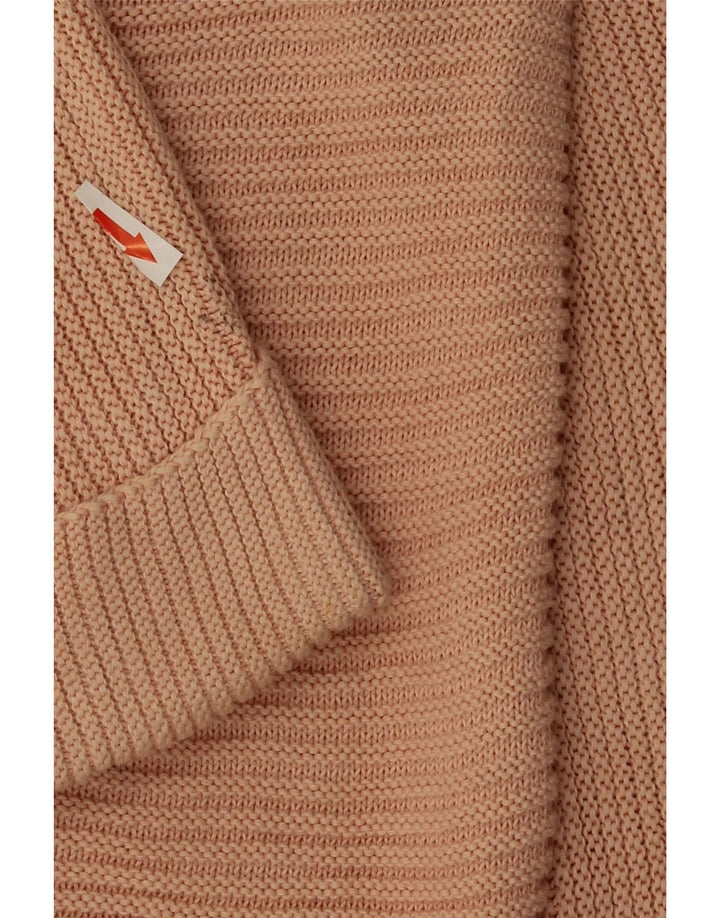 Suéter feminino Massimo Dutti com decote em V Reino Unido 16 grande rosa