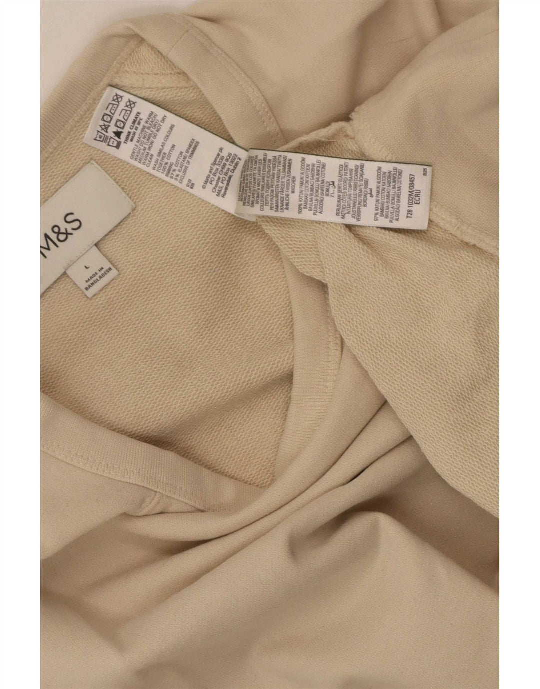Suéter feminino Marks & Spencer Reino Unido 16 grande algodão bege