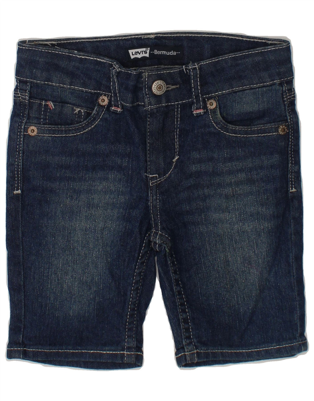 LEVI'S Girls Bermuda Shorts 3-4 Years W22  Navy Blue Cotton Vintage Levi's and Second-Hand Levi's from Messina Hembry 