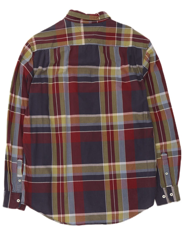 Camisa masculina Tommy Hilfiger Classic Fit grande algodão xadrez azul marinho