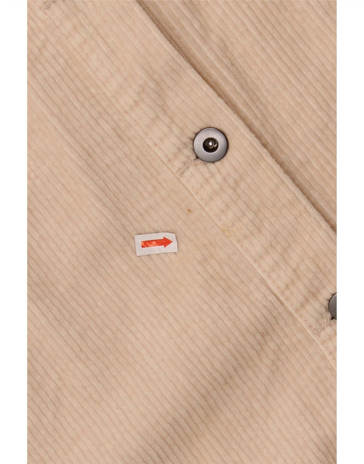 Camisa feminina de veludo cotelê ZARA UK 14 médio off white algodão