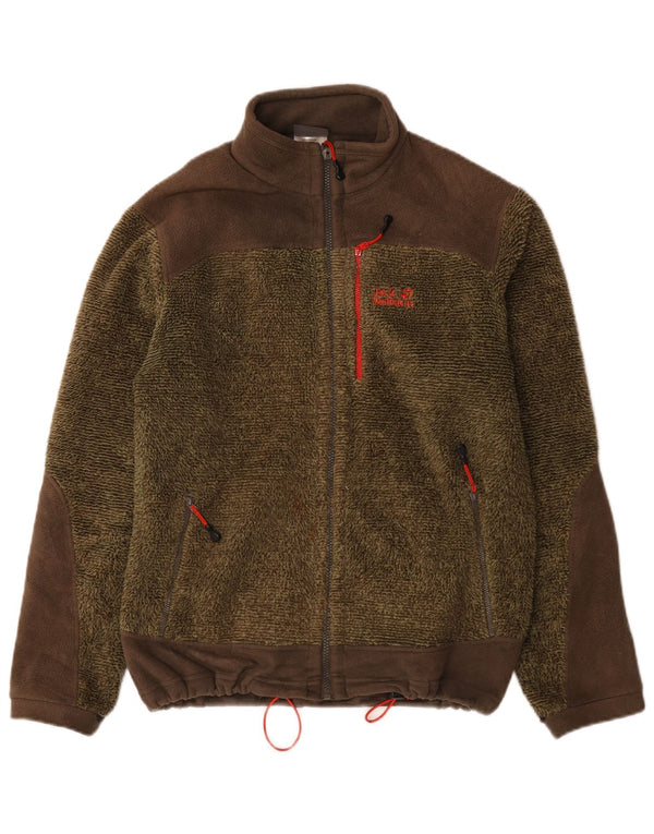 Jaqueta masculina de lã Jack Wolfskin Loose Fit UK 34 XS marrom colorblock