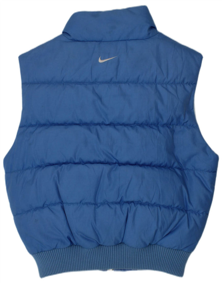 Colete acolchoado Nike Girls 8-9 anos pequeno azul poliéster
